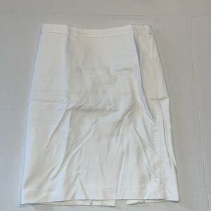 J.Crew-2-white-pencil skirt-slit in back,lined, knee length, bi-stretch skirt.